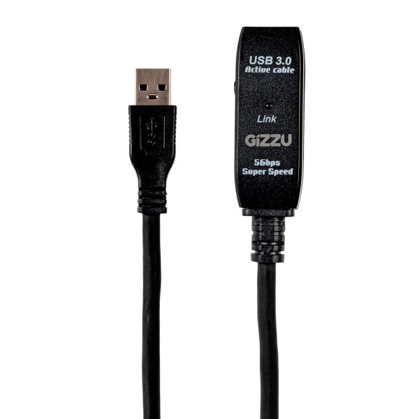 Gizzu USB 3.0 Active Extension Cable 5m - Black