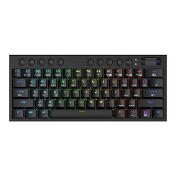 REDRAGON Horus Mini Pro 61Key Wireless Bluetooth Red Switch RGB Low Profile Gaming Mechanical Keyboard - Black