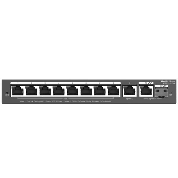 Reyee 10 Port Gigabit with 8 PoE 120W 1SFP Combo Port Smart Managed Switch | RG-ES210GS-P